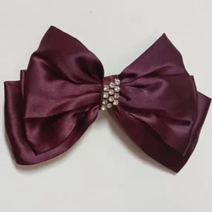 Plum Purple Triple Layer Pearl Bow