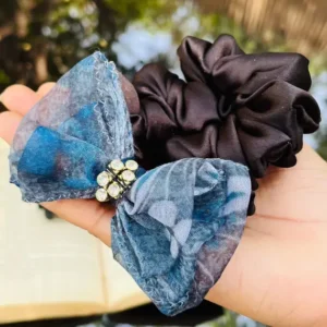 Blue Rubber Band Bow