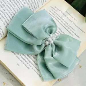 Sage Green Triple Layer Pearl Bow