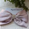 Misty Rose Pink Pearl Bow Clip